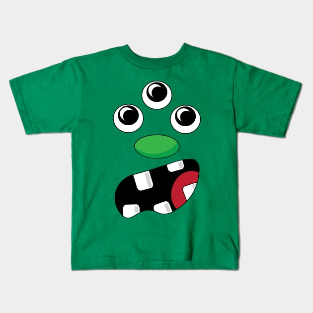 Silly Monster Face T-Shirt | Three Eyes Kids T-Shirt by TeesByJay